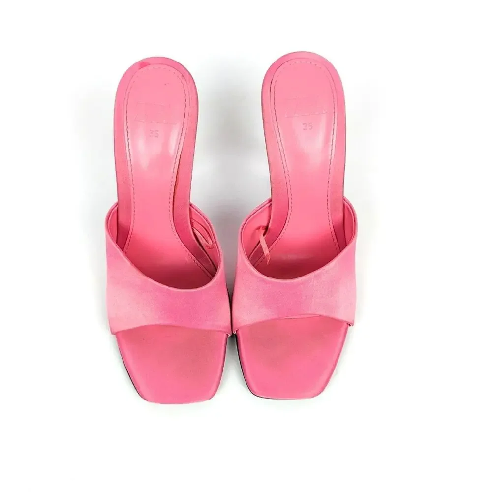 Zara Womens Shoes Pink Barbiecore Heeled Methacrylate Sandals Size 6